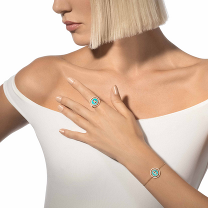 [⭐Reverie Jewels]Demo MOVE TURQUOISE PINK GOLD DIAMOND BRACELET