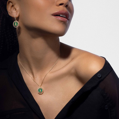[⭐Reverie Jewels]Demo MOVE 1 DIAMOND MALACHITE GOLD DIAMOND NECKLACE