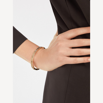 [⭐Reverie Jewels]ZERO 1 SPIRAL AND PAVED DIAMOND GOLD BRACELET