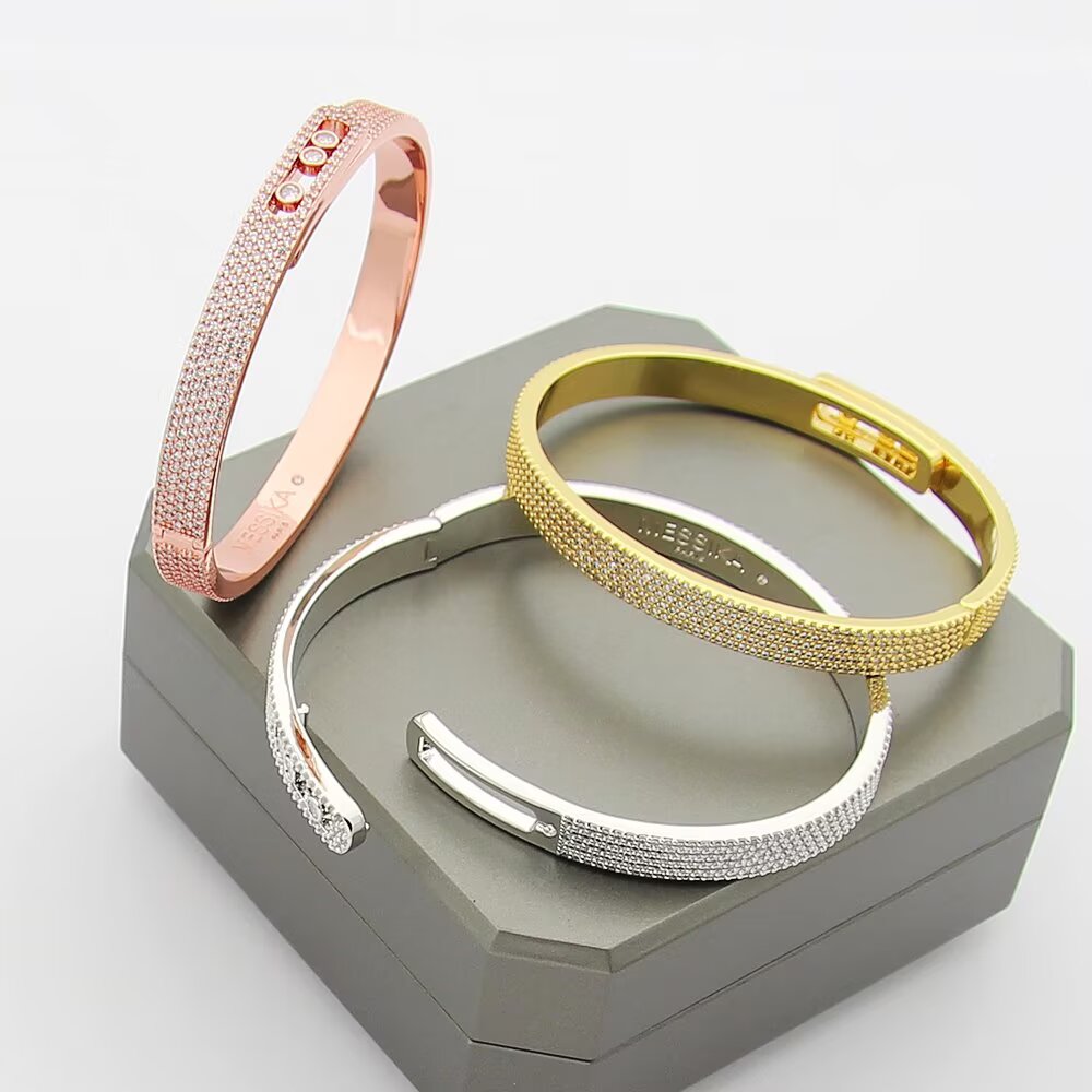 [⭐Reverie Jewels]Move Noa Full Pavé Diamond Bangle Bracelet