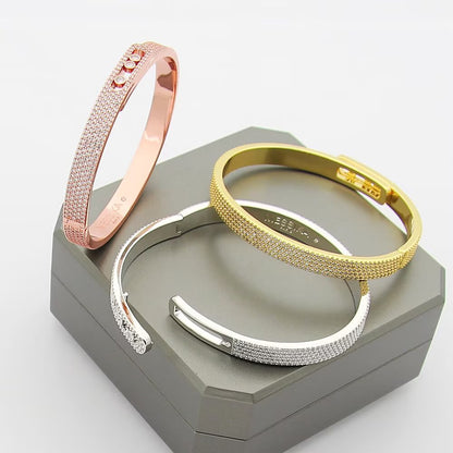 [⭐Reverie Jewels]Move Noa Full Pavé Diamond Bangle Bracelet
