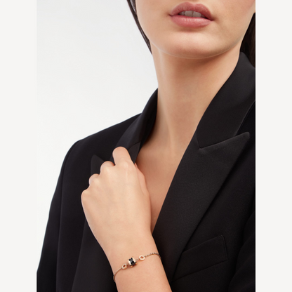 [⭐Reverie Jewels]ZERO 1 SOFT PINK GOLD AND BLACK CERAMIC BRACELET