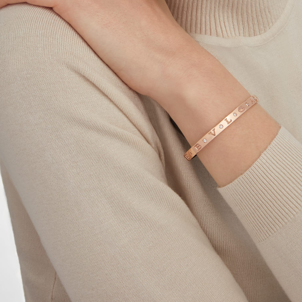 [⭐Reverie Jewels]ZERO 1 PINK GOLD 12 DIAMONDS BRACELET