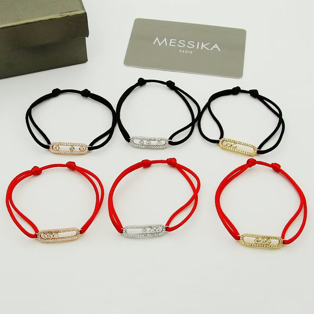 [⭐Reverie Jewels]Messika Care(s) pink cord pavé bracelet