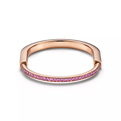 [Reverie Jewels]LOCK BRACELET ROSE DIAMOND PINK GOLD