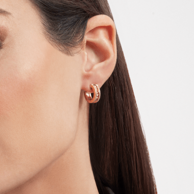 [⭐Reverie Jewels]ZERO 1 ROCK GOLD EARRINGS WITH STUDDED SPIRAL AND PAVED DIAMONDS