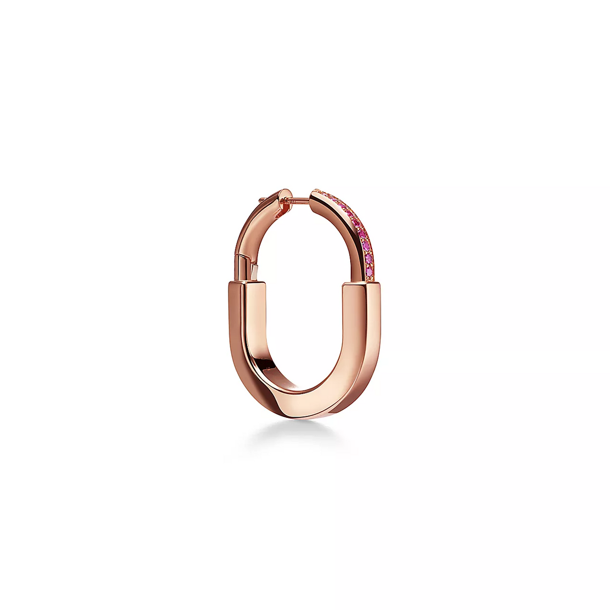 [Reverie Jewels]LOCK MEDIUM PINK DIAMOND PINK GOLD EARRINGS