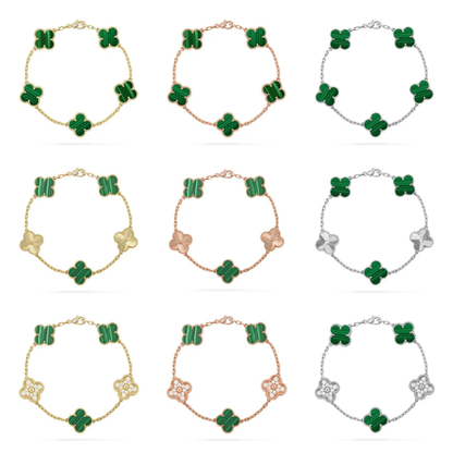 [⭐Reverie Jewels] CLOVER 5 MOTIF MALACHITE BRACELET COLLECTION