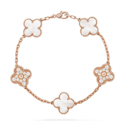[⭐Reverie Jewels]CLOVER WHITE PEARL MOP 5 MOTIF BRACELET COLLECTION