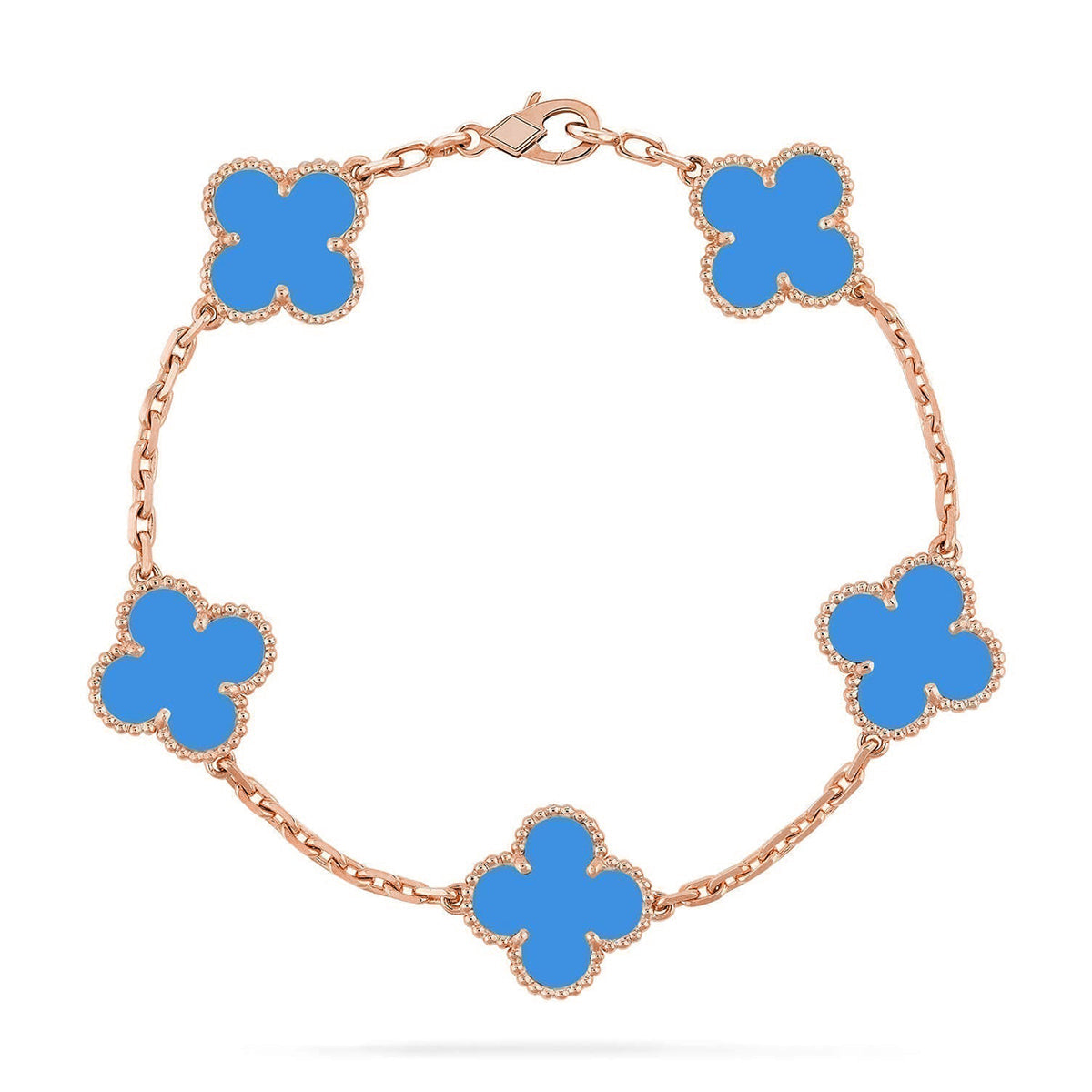 [⭐Reverie Jewels] CLOVER 5 MOTIF BLUE AGATE BRACELET COLLECTION