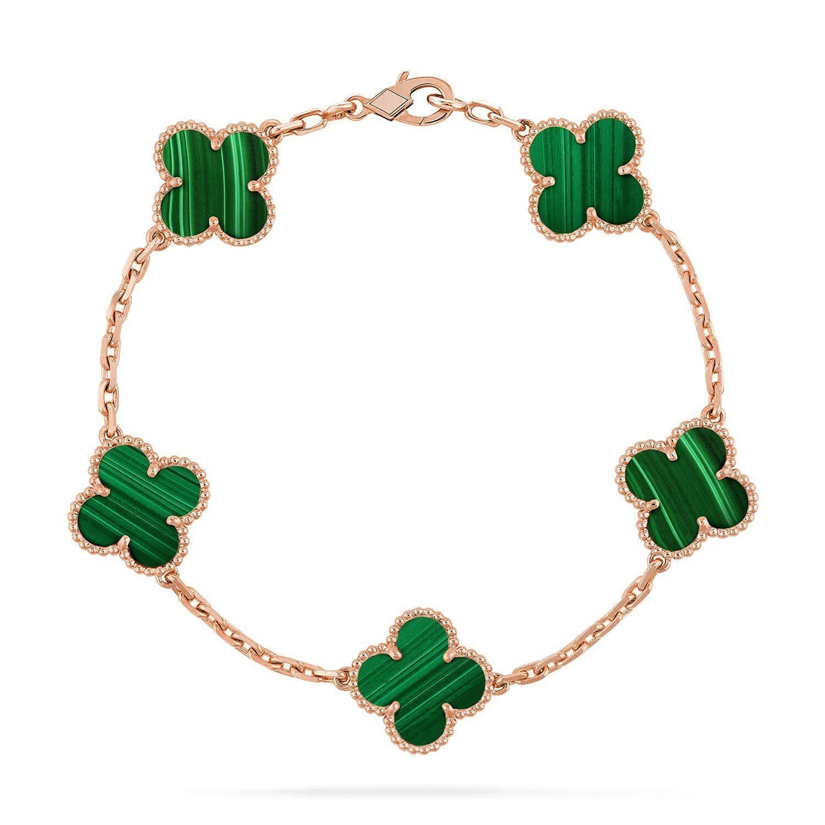 [⭐Reverie Jewels] CLOVER 5 MOTIF MALACHITE BRACELET COLLECTION