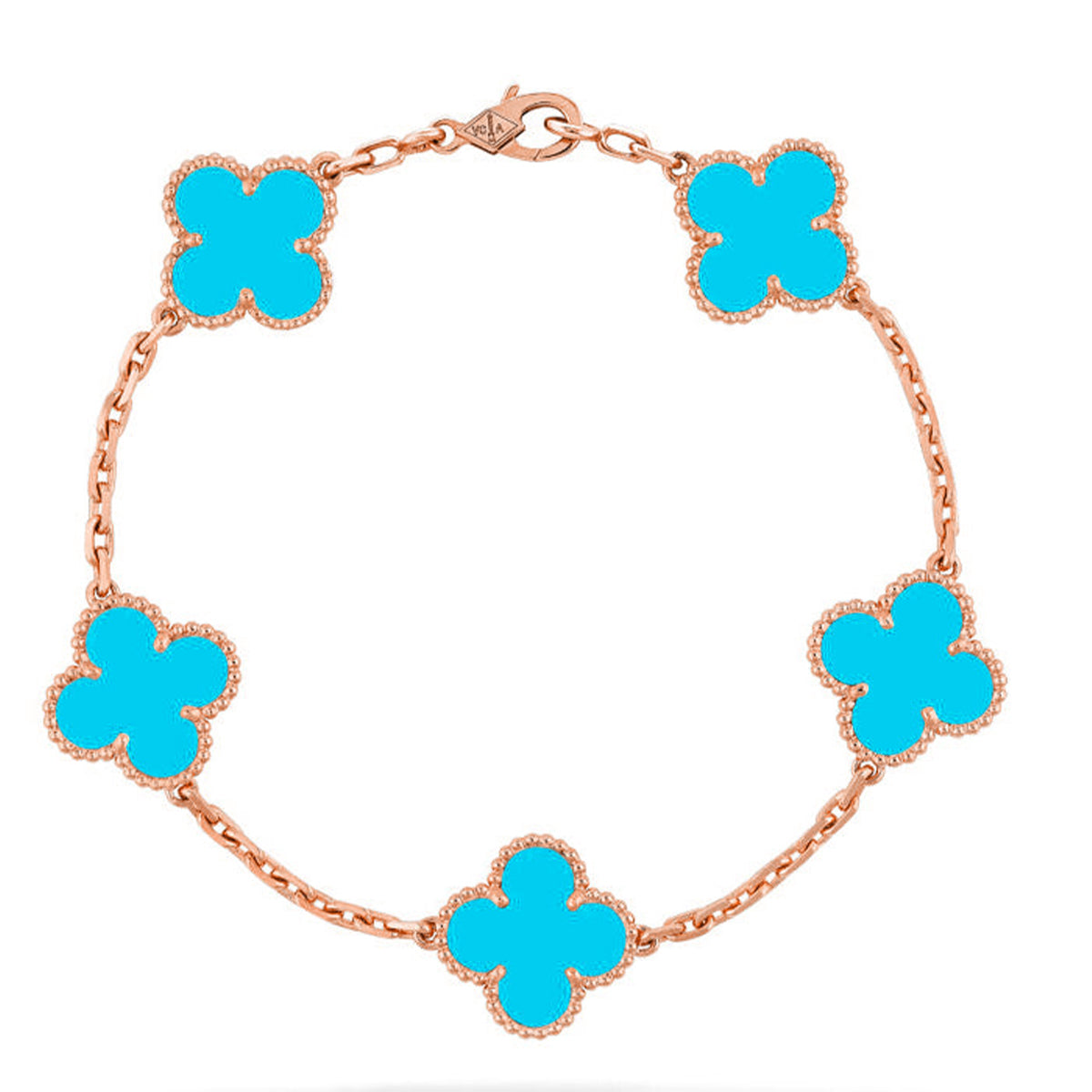 [⭐Reverie Jewels] CLOVER 5 MOTIF TURQUOISE BRACELET COLLECTION