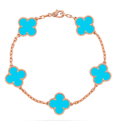 [⭐Reverie Jewels] CLOVER 5 MOTIF TURQUOISE BRACELET COLLECTION