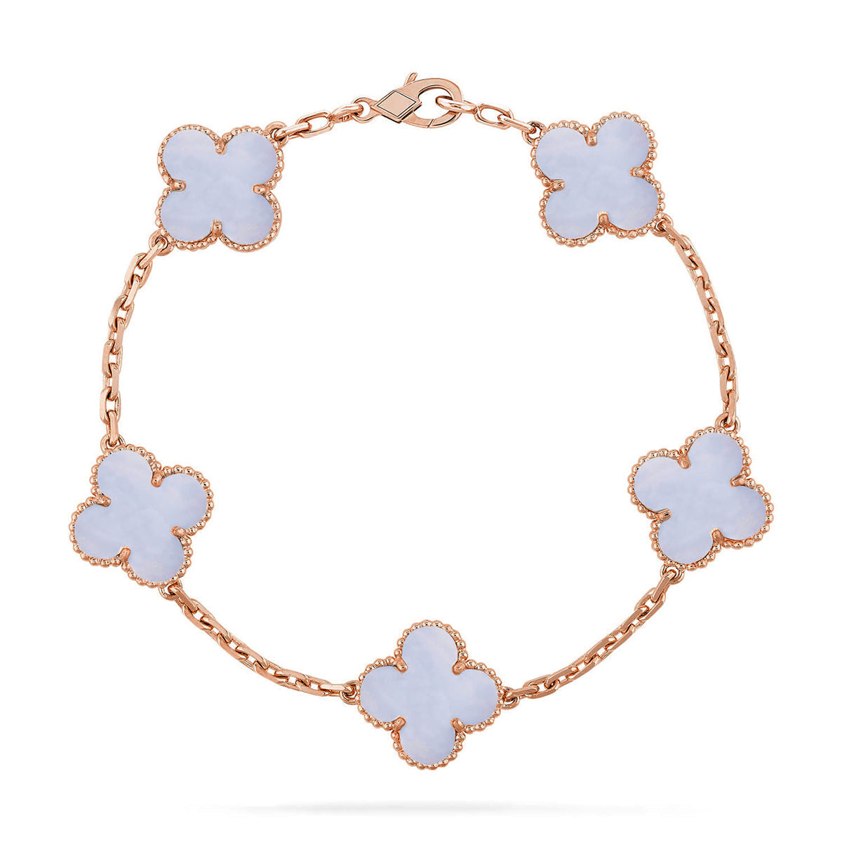 [⭐Reverie Jewels] CLOVER 5 MOTIF PURPLE CHALCEDONY BRACELET COLLECTION