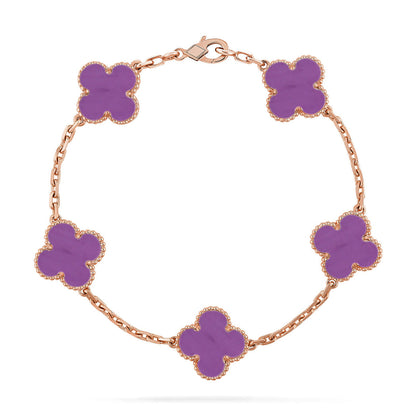 [⭐Reverie Jewels] CLOVER 5 MOTIF VIOLET BRACELET COLLECTION