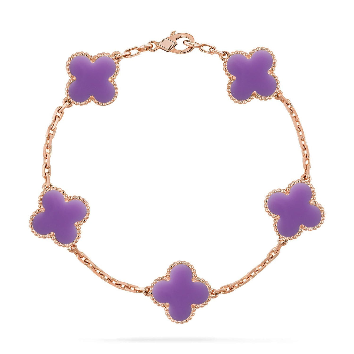 [⭐Reverie Jewels]CLOVER 5 MOTIF LIGHT PURPLE BRACELET COLLECTION