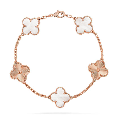 [⭐Reverie Jewels]CLOVER WHITE PEARL MOP 5 MOTIF BRACELET COLLECTION