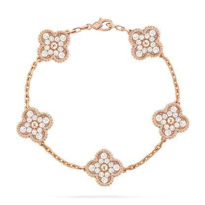 [⭐Reverie Jewels] CLOVER 5 MOTIF FULL DIAMOND BRACELET COLLECTION