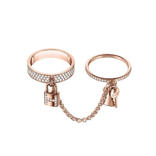 [⭐Reverie Jewels]HM KELLY CLOCHETTE DOUBLE RING IN  WITH DIAMONDS