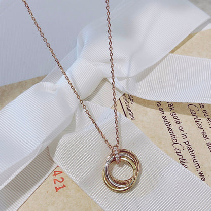 [⭐Reverie Jewels]TRINITY NECKLACE GOLD  DIAMONDS