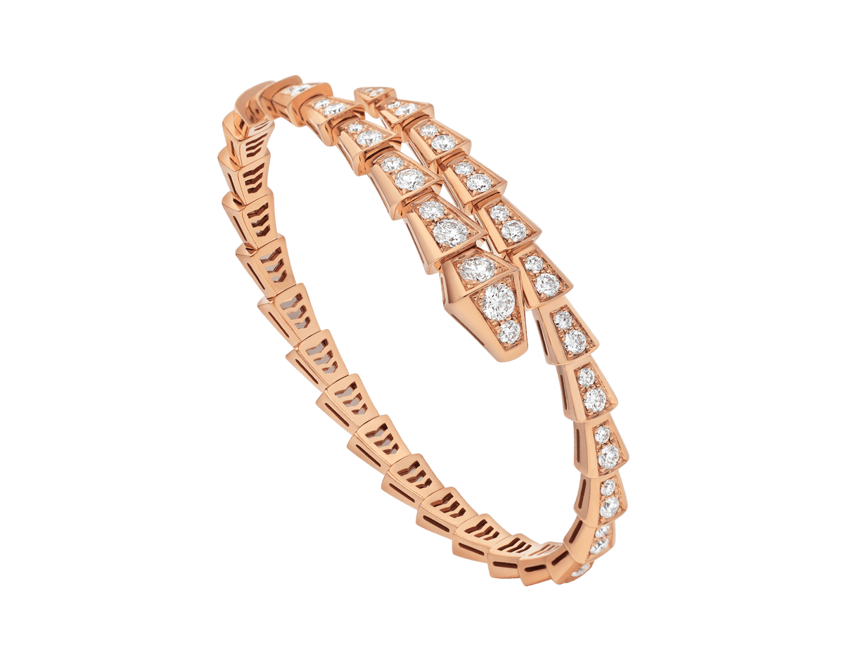 [⭐Reverie Jewels]SERPENTI BRACELET 6.8MM PINK GOLD DIAMOND