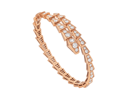 [⭐Reverie Jewels]SERPENTI BRACELET 6.8MM PINK GOLD DIAMOND