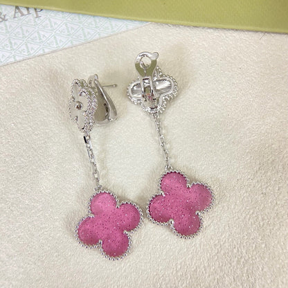 [⭐Reverie Jewels]2026 NEW CLOVER 2 MOTIF  BUBBLE PINK ENAMEL