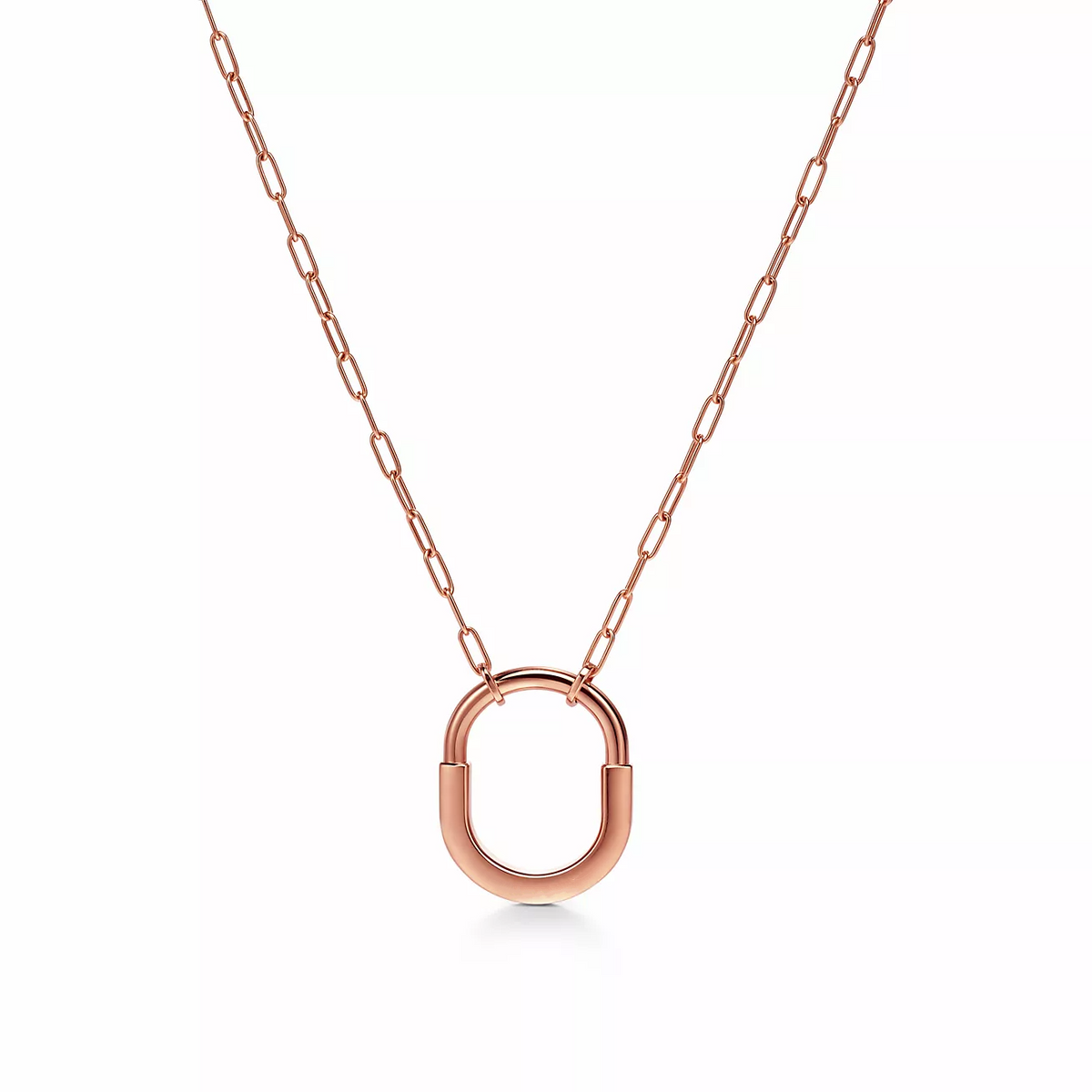 [Reverie Jewels]LOCK MEDIUM PENDANT PINK DIAMOND PINK GOLD NECKLACE