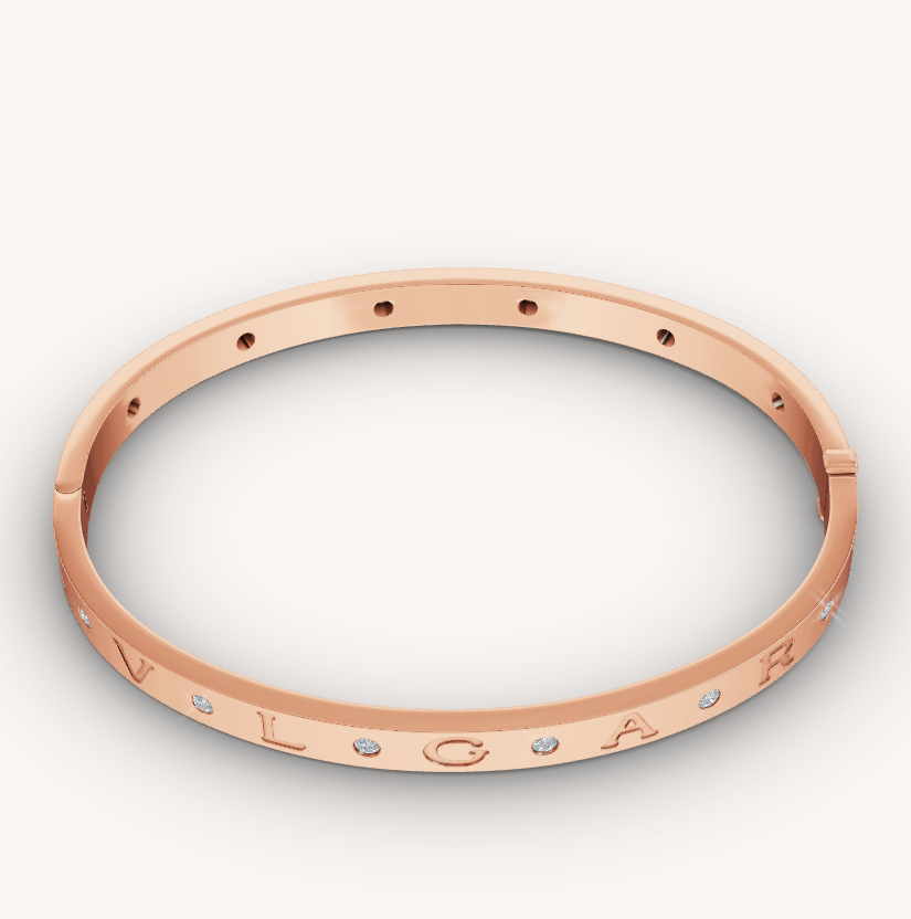 [⭐Reverie Jewels]ZERO 1 PINK GOLD 12 DIAMONDS BRACELET
