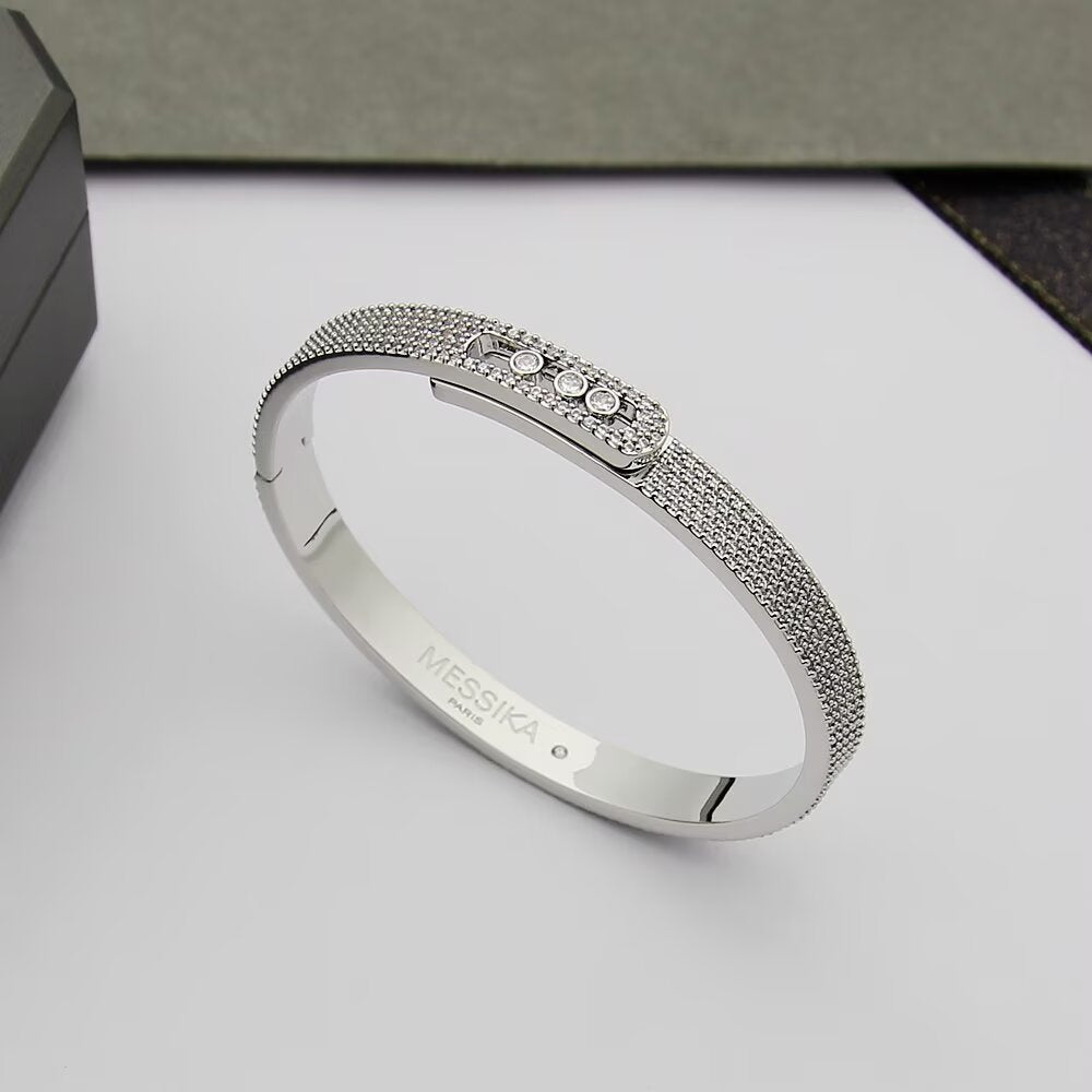 [⭐Reverie Jewels]Move Noa Full Pavé Diamond Bangle Bracelet