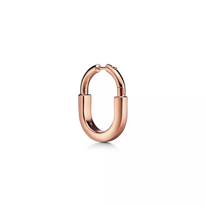 [Reverie Jewels]LOCK MEDIUM PINK DIAMOND PINK GOLD EARRINGS