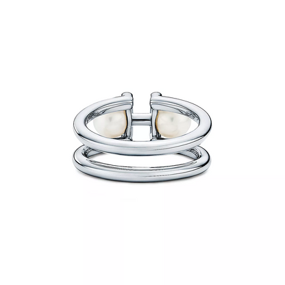 [Reverie Jewels]DOUBLE PEARL SILVER RING