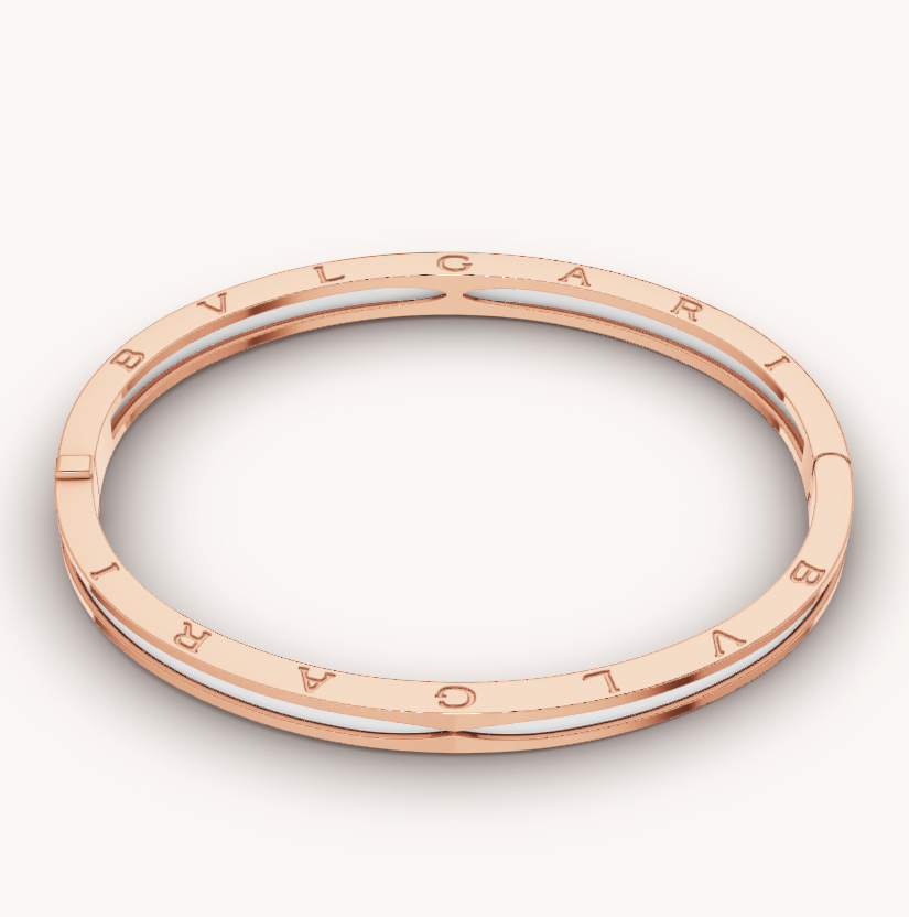 [⭐Reverie Jewels]ZERO 1 PINK GOLD WITH WHITE CERAMIC BRACELET