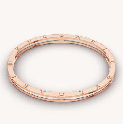 [⭐Reverie Jewels]ZERO 1 PINK GOLD WITH WHITE CERAMIC BRACELET