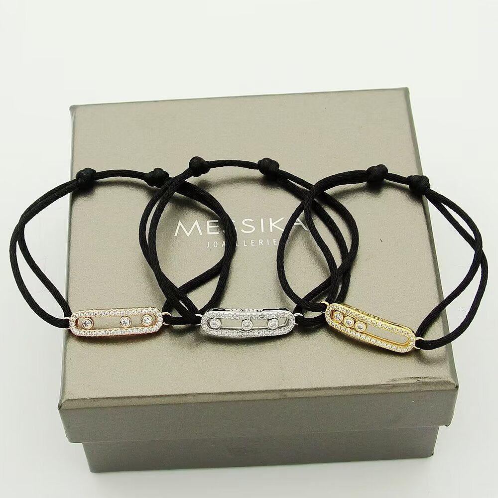 [⭐Reverie Jewels]Messika Care(s) pink cord pavé bracelet