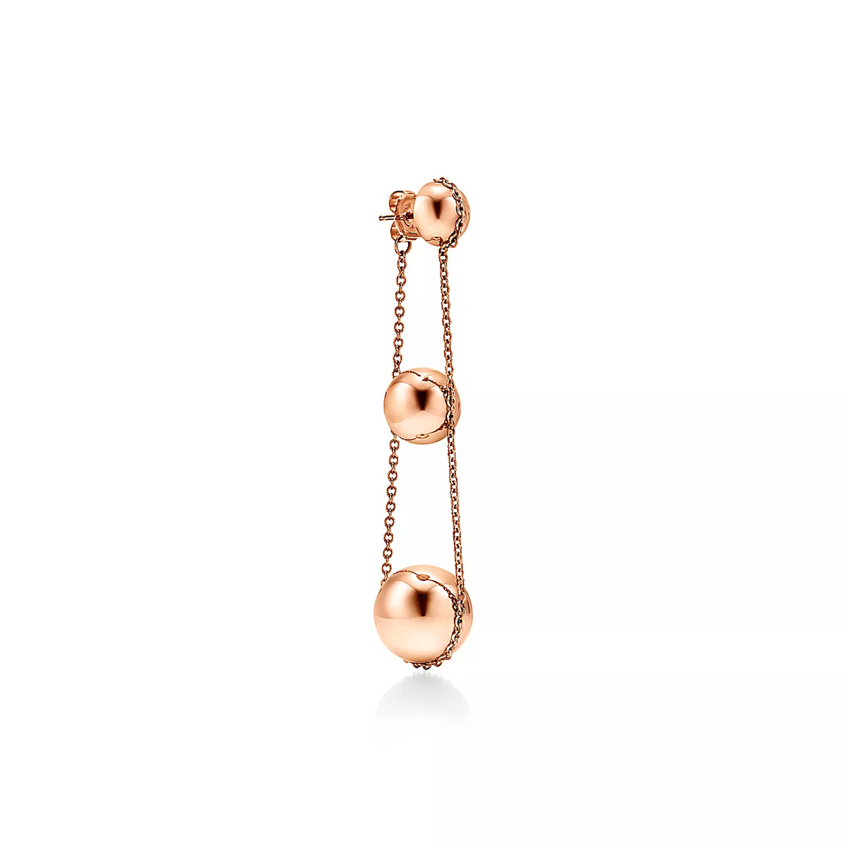 [Reverie Jewels]TRIPLE DROP PINK GOLD EARRINGS