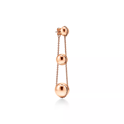 [Reverie Jewels]TRIPLE DROP PINK GOLD EARRINGS