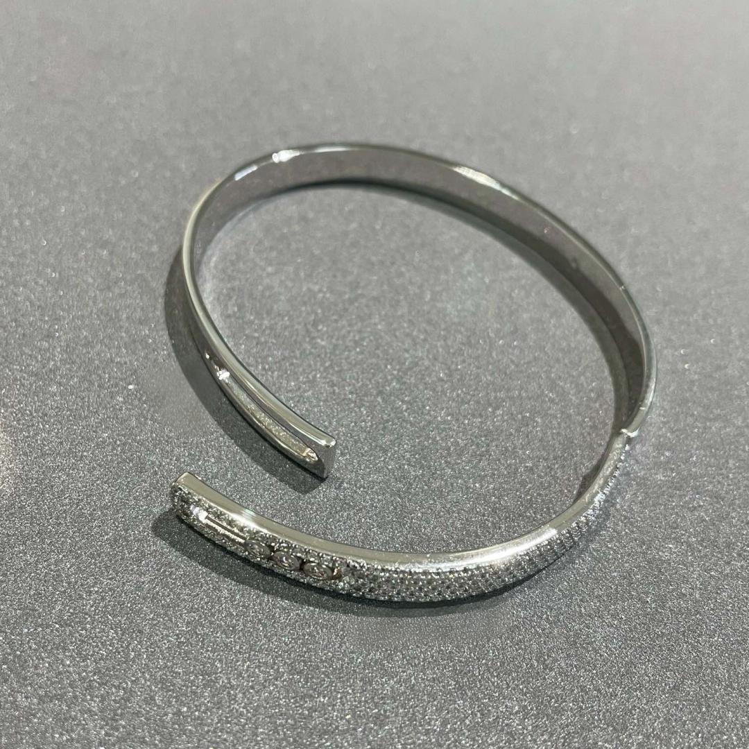 [⭐Reverie Jewels]Move Noa Rose Gold Pavé Diamond Bangle Bracelet