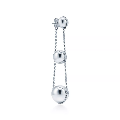 [Reverie Jewels]TRIPLE DROP SILVER EARRINGS