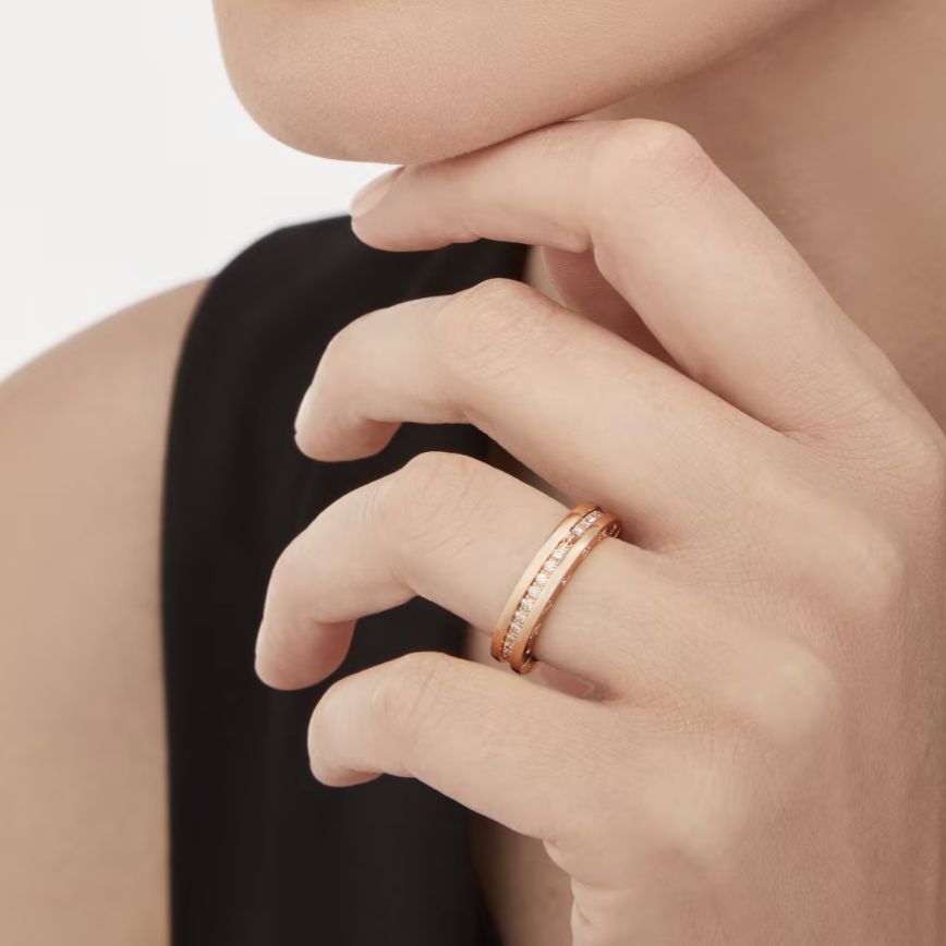 [⭐Reverie Jewels]ZERO 1 ONE-BAND PAVED DIAMONDS ON THE SPIRAL RING