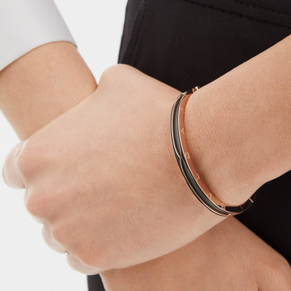 [⭐Reverie Jewels]ZERO 1 PINK GOLD WITH MATTE BLACK CERAMIC BRACELET