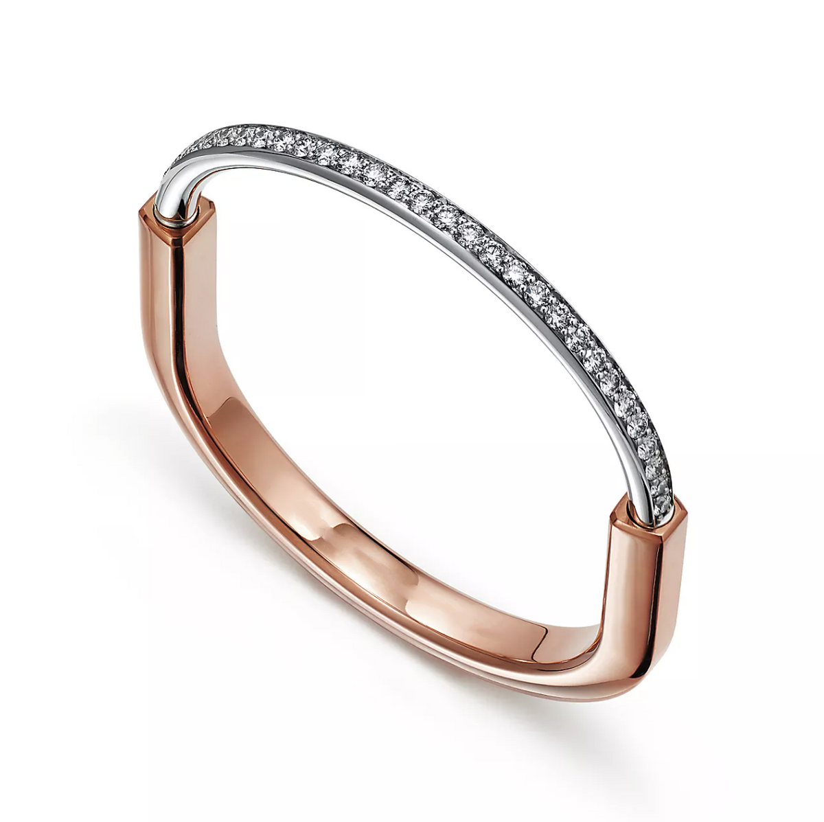 [Reverie Jewels]LOCK BRACELET ROSE AND WHITE GOLD DIAMOND