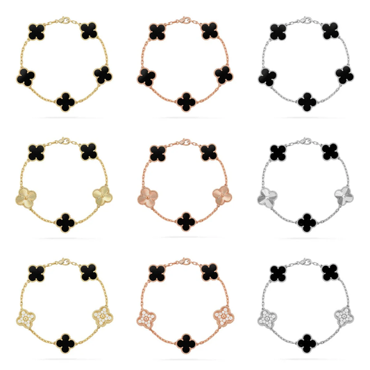 [⭐Reverie Jewels] CLOVER 5 MOTIF ONYXS BRACELET COLLECTION