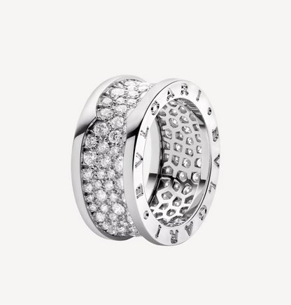 [⭐Reverie Jewels]ZERO 1 WITH PAVED DIAMONDS ON THE SPIRAL RING