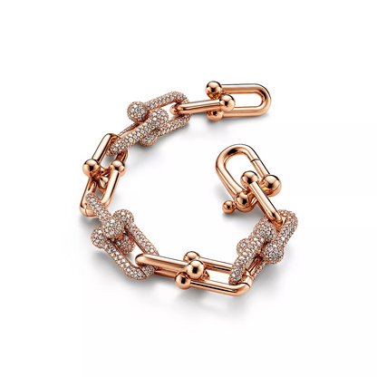[Reverie Jewels]HARDWEAR LARGE LINK PINK GOLD PAVED DIAMOND BRACELET
