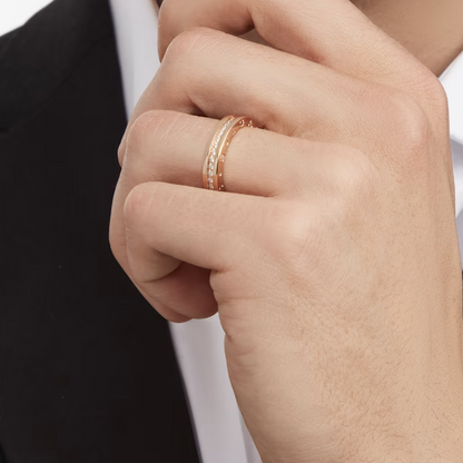 [⭐Reverie Jewels]ZERO 1 ONE-BAND PAVED DIAMONDS ON THE SPIRAL RING