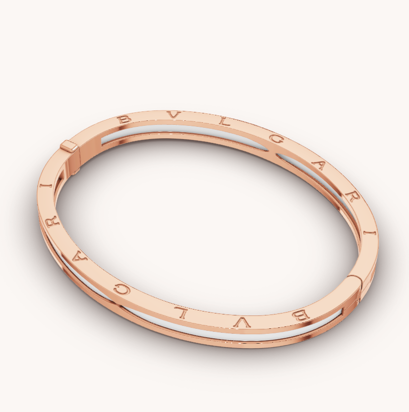 [⭐Reverie Jewels]ZERO 1 PINK GOLD WITH WHITE CERAMIC BRACELET