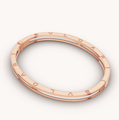 [⭐Reverie Jewels]ZERO 1 PINK GOLD WITH WHITE CERAMIC BRACELET