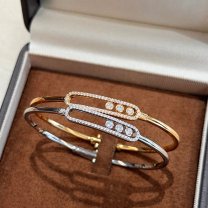 [⭐Reverie Jewels]Move Pavé Diamond Bangle Bracelet M