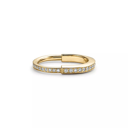 [Reverie Jewels]LOCK RING GOLD DIAMOND PAVED